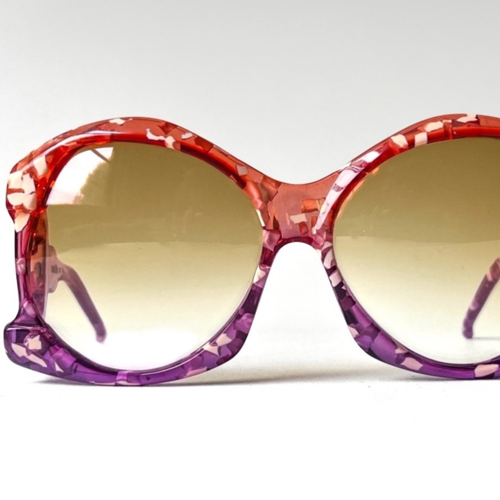 Vintage Multicolor Sunglasses with Red and Purple Accents
